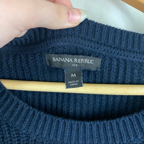 Navy Banana Republic Ribbed Knit Mens Sweater - Picture 5 of 7